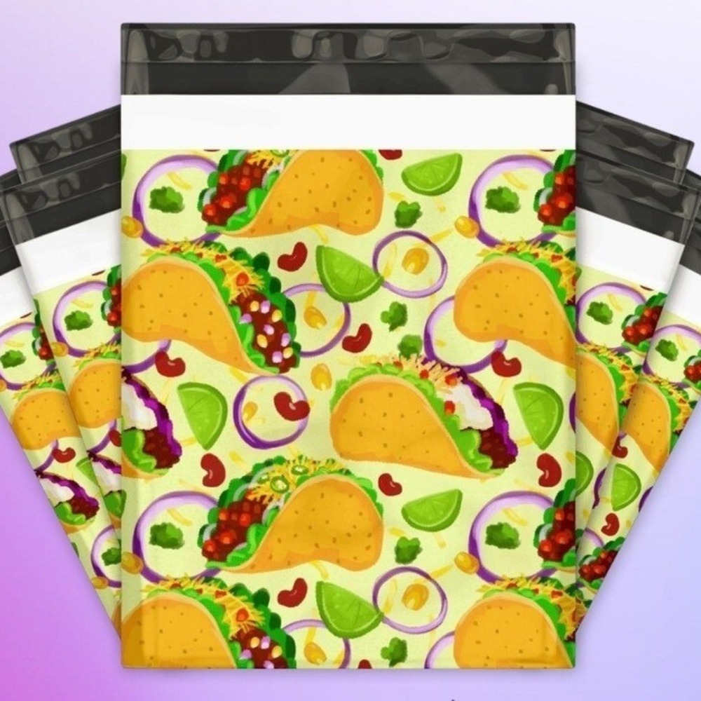 20 Tasty Taco Tuesday Poly Mailers Shipping‎ Envelopes Multicolor 10x13